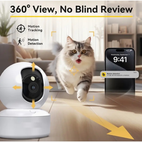 4PCS. 5g/2.4ghz WiFi smart camera, High-definition indoor safety monitor, special safety camera for baby/pets, 360° panoramic surveillance video,