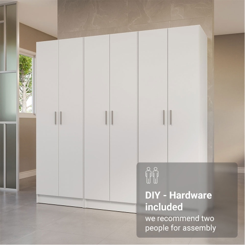 Madesa Kitchen Pantry Set Storage Cabinet 6 Doors 12 Utility Shelves 70"L Wooden Organization Unit for Kitchen 9 Adjustable Shelves Anti Tipping -