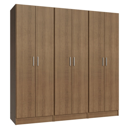 Madesa Garage Storage Cabinet Set 6 Doors 12 Utility Shelves 70"L Wooden Organization Unit for Garage and Tools 9 Adjustable Shelves Anti Tipping -