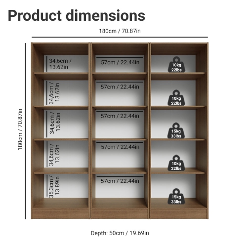 Madesa Garage Storage Cabinet Set 6 Doors 12 Utility Shelves 70"L Wooden Organization Unit for Garage and Tools 9 Adjustable Shelves Anti Tipping -