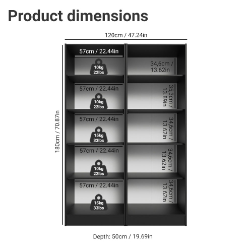 Madesa Garage Storage Cabinet Set 4 Doors 8 Utility Shelves 47"L Wooden Organization Unit for Garage and Tools 6 Adjustable Shelves Anti Tipping -