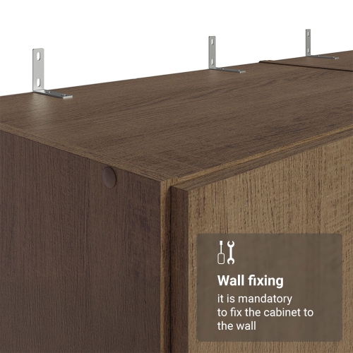 Madesa Garage Storage Cabinet Set 4 Doors 8 Utility Shelves 47"L Wooden Organization Unit for Garage and Tools 6 Adjustable Shelves Anti Tipping -