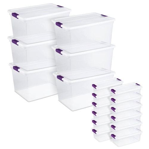 Sterilite 66 Quart Storage Totes, 6 Pack, and 6 Quart Storage Totes, 12 Pack