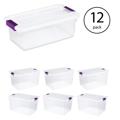 Sterilite 66 Quart Storage Totes, 6 Pack, and 6 Quart Storage Totes, 12 Pack