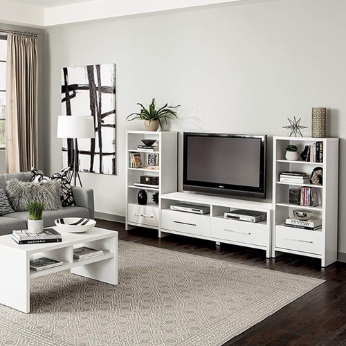 ClosetMaid – Bibliothèque avec tour de rangement multimédia décorative et tiroir 165100, blanc