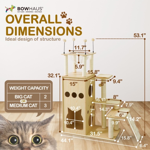 CAPHAUS 53-Inch Multi-Level Cat Tree