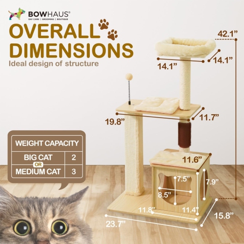 CAPHAUS 42-Inch Multi-Level Cat Tree