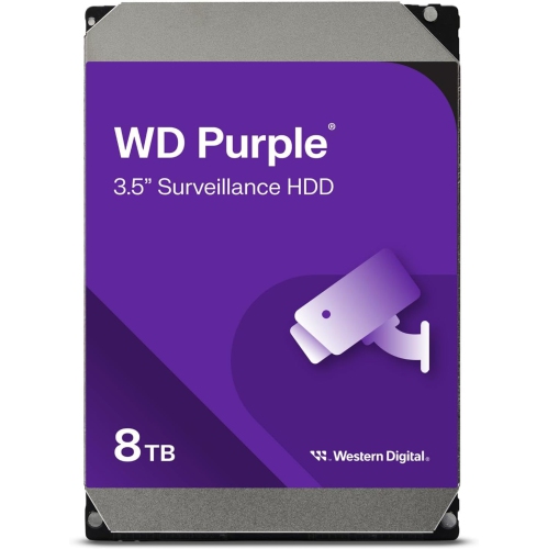 Disque dur interne de surveillance WD Purple de Western Digital 8&nbsp;To - 5640&nbsp;tr/min, SATA 6 Go/s, mémoire cache 256&nbsp;Mo, 3.HDD 5&nbsp;po