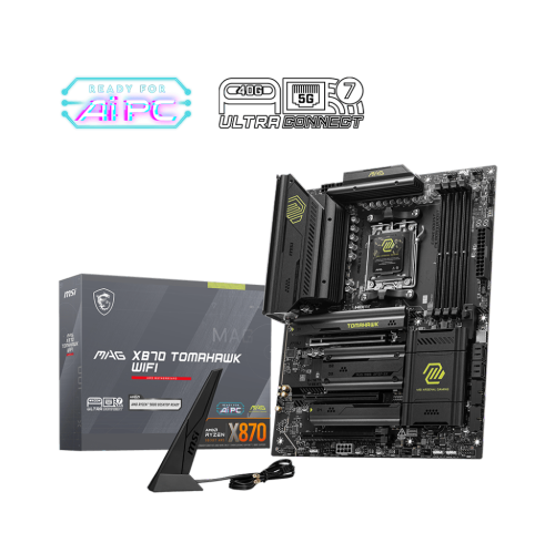 MSI MAG X870 TOMAHAWK WIFI AM5 ATX Gaming Motherboard, 4x SATA 6Gb/s, AMD Wi-Fi 7,USB 4.0