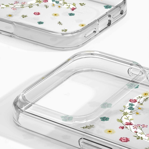 Étui MagSafe moyen transparent d'Ideal of Sweden pour iPhone 17 Pro Max Petite Floral
