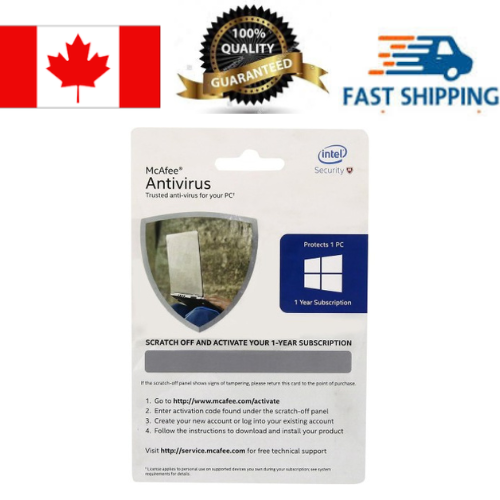 McAfee Antivirus Plus Physical Activation Card, 1-device & 1-Year