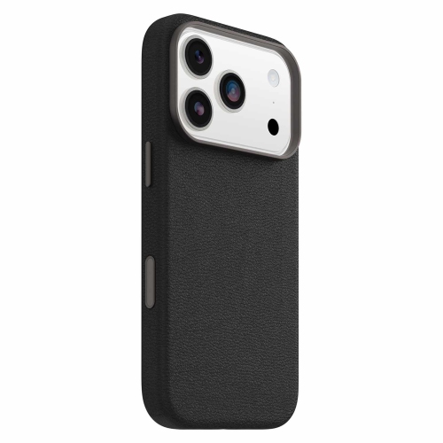 Étui en cuir de cactus Symmetry MagSafe d'OtterBox avec contrôle caméra iPhone 17 Pro Noir cendré
