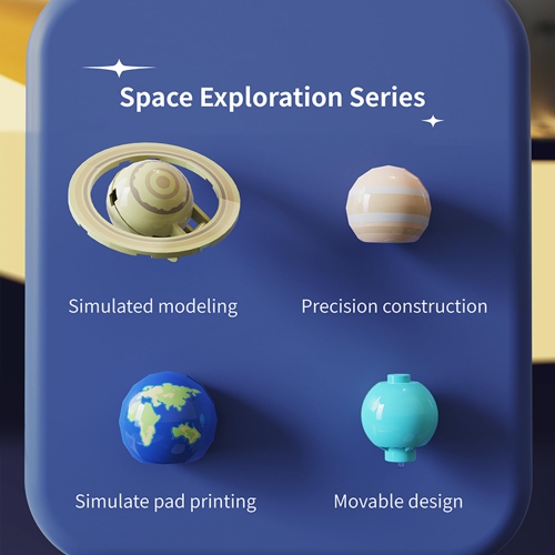 Solar System Building Block Set, Rotatable Solar System Model Kit with Light, Astronomy Education Buidling Toy, Science Kit for Kids 8+ and Adults,