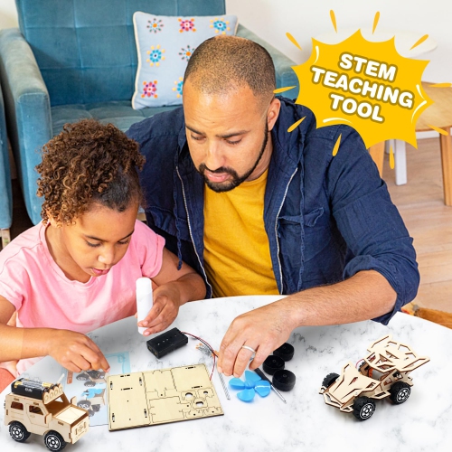 5 in 1 STEM Kits, Science Toys Kits for Kids Ages 8-12, STEM Toys for Boys Age 6 7 8 9 10 12 13 14 Girls Boys Birthday Gifts, DIY Wooden Model Car