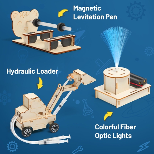 Trousses 6 en 1 pour enfants, trousse de bricolage en bois pour garçons de 8 à 12 ans, projets de casse-tête Science 3D, ensembles d'activités de