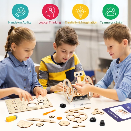 Trousses 6 en 1 pour enfants, trousse de bricolage en bois pour garçons de 8 à 12 ans, projets de casse-tête Science 3D, ensembles d'activités de