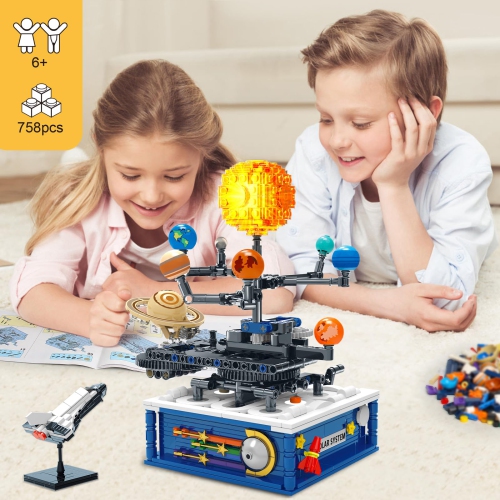 Ensemble de blocs de construction Solar System pour garçons enfants, 758 blocs de construction Exploration spatiale, cadeaux gentils pour garçons 8 9