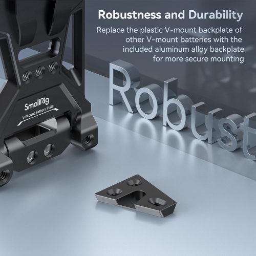 SmallRig V-Mount Battery Plate, V Lock Battery Mounting Plate with 1/4"-20 & 3/8:-16 Threaded Holes, L-Shape Compact & Foldable Tool-Free V Mount for