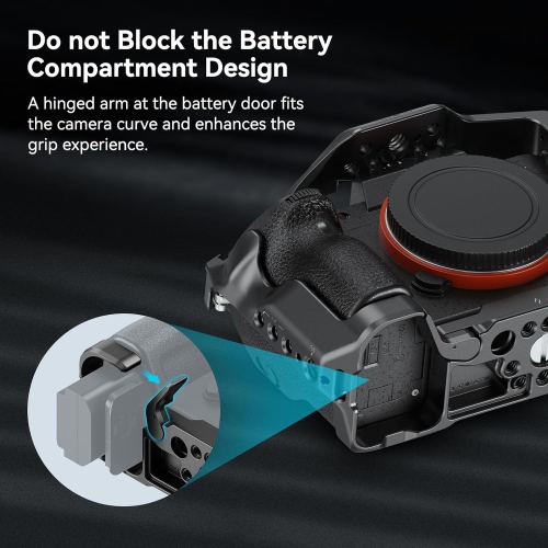 SmallRig A7 III / A7R III Camera Cage Kit for Sony Alpha 7 III/Alpha 7R III, Full Cage with Top Handle for ARRI and Cable Clamp, Built-in Cold Shoe