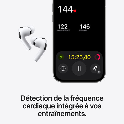 Écouteurs boutons 100 % sans fil à suppression du bruit AirPods Pro 3 d'Apple avec étui de chargement MagSafe