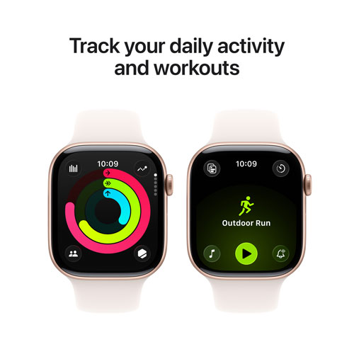 Apple Watch Series 11 (GPS) 42mm Rose Gold Aluminum Case with Light Blush Sport Band