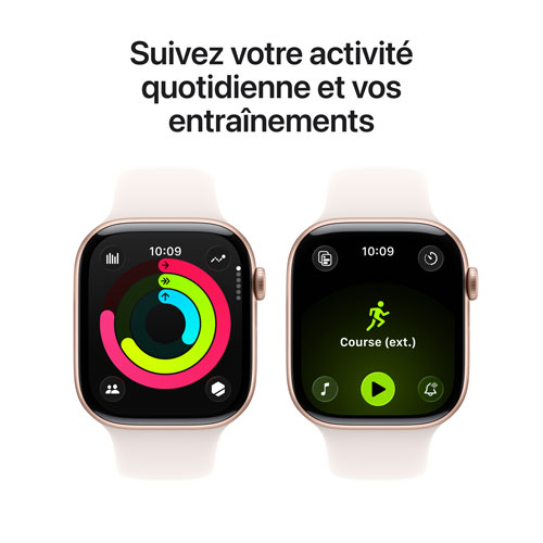 Apple Watch Series 11 (GPS + Cellular) 46mm Rose Gold Aluminum Case with Light Blush Sport Band