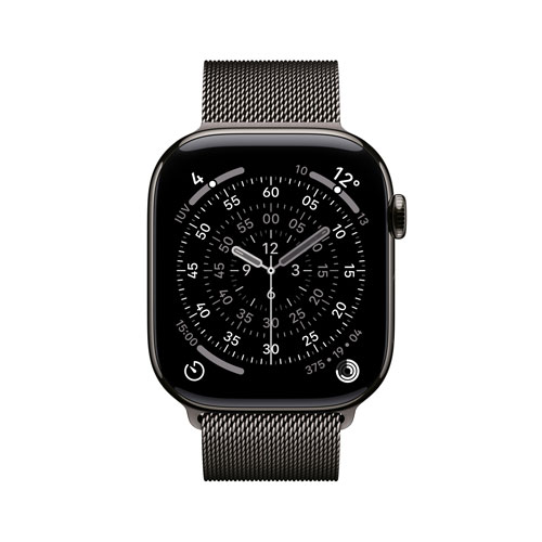 Apple Watch Series 11 46mm Slate Titanium Case with Slate Milanese Loop - Medium/Large