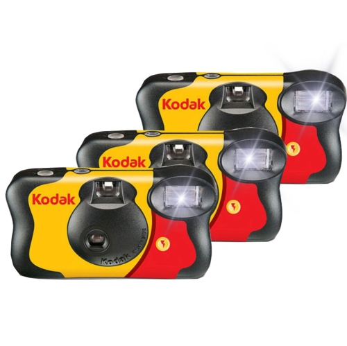Appareil photo jetable KODAK FunSaver 800 ISO 35&nbsp;mm avec flash 27 expositions plus bracelet 100 % silicone et chiffon de nettoyage en microfibre