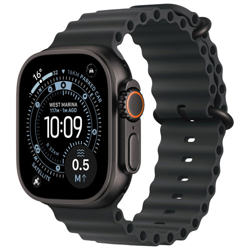 Apple Watch Ultra 3 49mm Black Titanium Case with Black Ocean Band