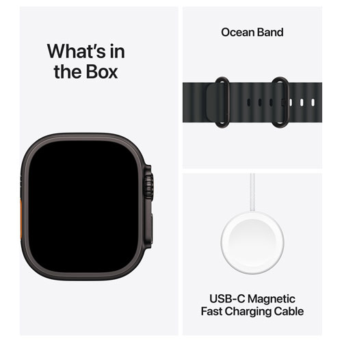 Apple Watch Ultra 3 49mm Black Titanium Case with Black Ocean Band