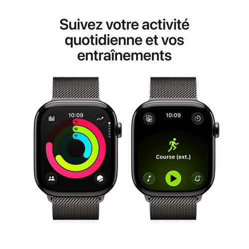Apple Watch Series 11 (GPS + Cellular) 42mm Slate Titanium Case with Slate Milanese Loop