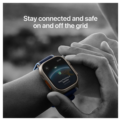 Apple Watch Ultra 3 (GPS + Cellular) 49mm Black Titanium Case with Black/Charcoal Trail Loop