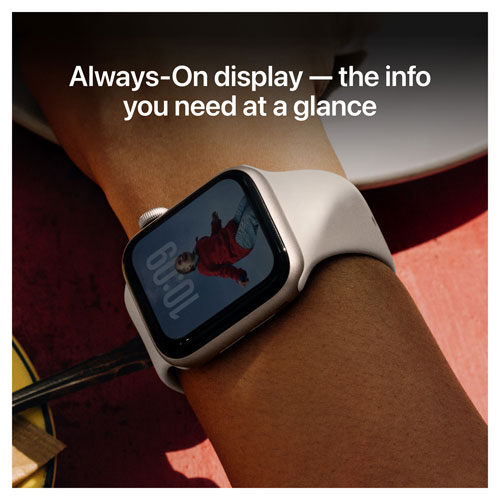 Apple Watch SE 3 avec boîtier de 44 mm en aluminium comète et bracelet sport comète - Moyen/Grand