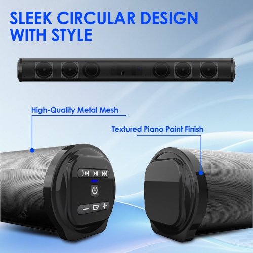 BT5.0 Sound Speaker TV Soundbar Metal Cylinder Remote Control Home Theater Echo Wall Sound System Suitable for PC FM/TWS