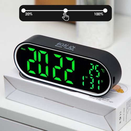 Digital Alarm Clock with Large LED Display and Rechargeable Battery for Home Or Office Decoration Modern Look