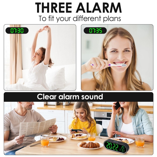 Digital Alarm Clock with Large LED Display and Rechargeable Battery for Home Or Office Decoration Modern Look