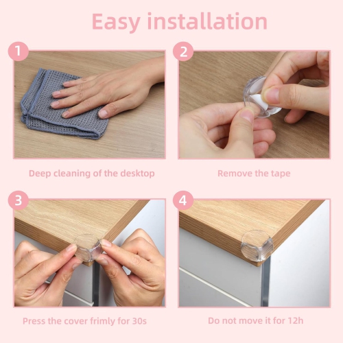24 PCS Clear Corner Protector, Spherical ＆ L-Shaped Baby Safety Corner Guard with Strong Gel Sticker Adhesive, Furniture Corner Guard Edge Safety