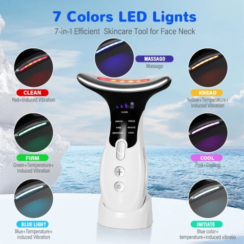7 in 1 Face Neck Vibration Massager For Skin Care Multifunctional Facial Beauty Device Face Lifting Tool For Skin Tightening