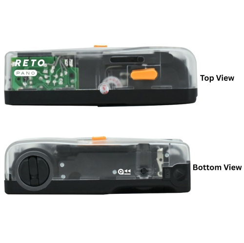 RETO PANO Reusable Film Camera 35mm Wide Lens, Panorama, Cinematic Modes, Built-in Flash Plus Fujifilm 400 Film (36 Exposure)