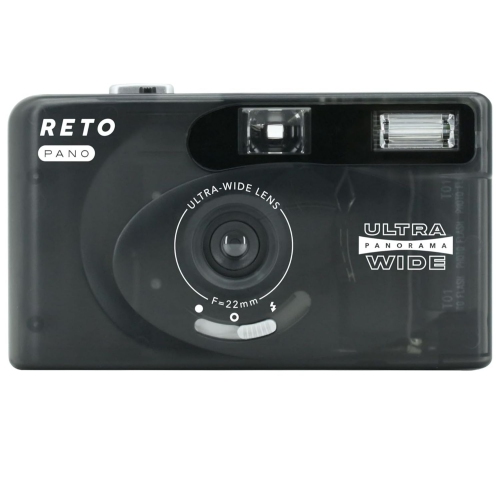 RETO PANO Reusable Film Camera 35mm Wide Lens, Panorama, Cinematic Modes, Built-in Flash Plus Fujifilm 400 Film (36 Exposure)