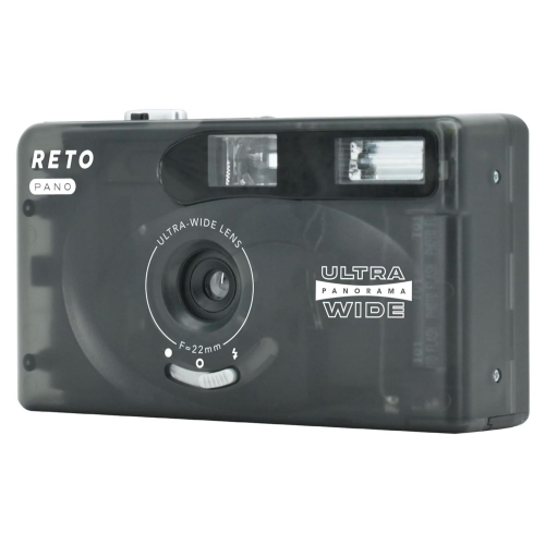 RETO PANO Reusable Film Camera 35mm Wide Lens, Panorama, Cinematic Modes, Built-in Flash Plus Fujifilm 400 Film (36 Exposure)