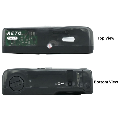 RETO PANO Reusable Film Camera 35mm Wide Lens, Panorama, Cinematic Modes, Built-in Flash Plus Fujifilm 400 Film (36 Exposure)