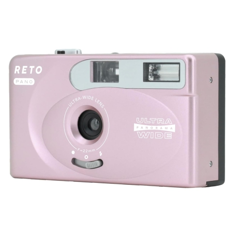 RETO PANO Reusable Film Camera 35mm Wide Lens, Panorama, Cinematic Modes, Built-in Flash Plus Fujifilm 400 Film (36 Exposure)