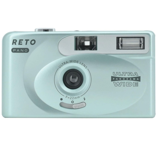 RETO PANO Reusable Film Camera 35mm Wide Lens, Panorama, Cinematic Modes, Built-in Flash Plus Fujifilm 400 Film (36 Exposure)