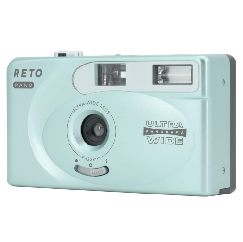 RETO PANO Reusable Film Camera 35mm Wide Lens, Panorama, Cinematic Modes, Built-in Flash Plus Fujifilm 400 Film (36 Exposure)