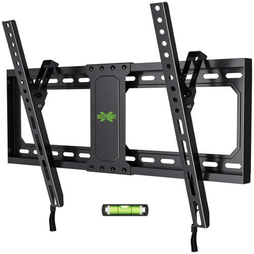 USX MOUNT Tilt TV Wall Mount for 37-82 Inch TVs up to 132 Lbs, Low Profile TV Mount, Flat Wall Mount TV Bracket, Fit 16", 18", 24" Wood Studs, Max