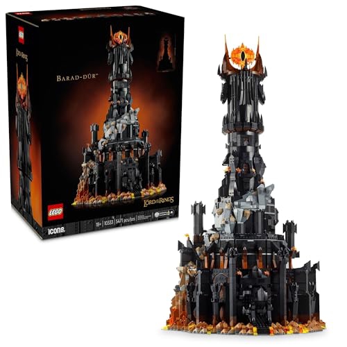 LEGO Icons Lord of The Rings Barad-dûr Building Set for Adults - Lord of The Rings Collectible for Fans - Includes 6 Minifigures - Gift for Men and