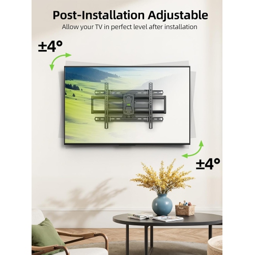 USX MOUNT Full Motion TV Wall Mount Bracket for 42-84 Inch TVs, Fits 16/18/24 Inch Wood Studs Spacing, Smooth Swivel Extension, 110 Lbs Capacity, Max