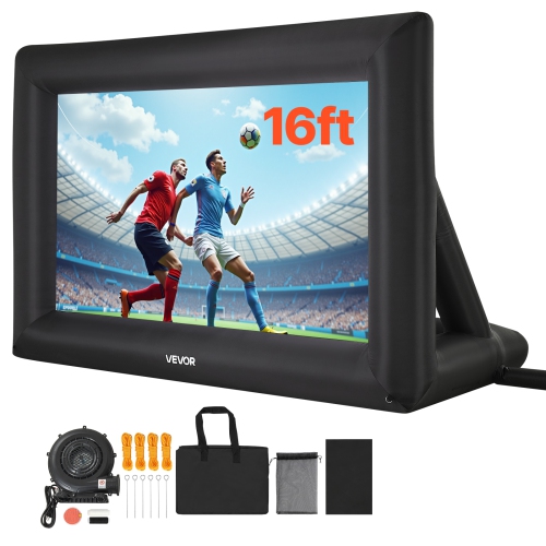 Écran de cinéma gonflable VEVOR 16&nbsp;pi, écran de projection gonflable lavable 600D avec sac de rangement portatif, installation facile 16:9