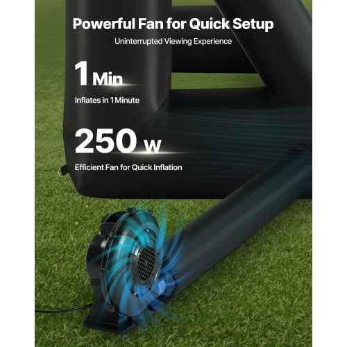 Écran de cinéma gonflable VEVOR 16&nbsp;pi, écran de projection gonflable lavable 600D avec sac de rangement portatif, installation facile 16:9